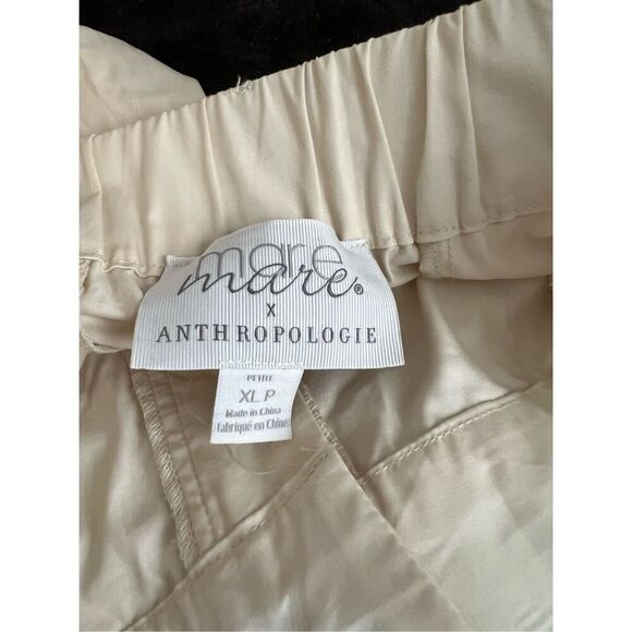 Anthropologie Mare Mare Curved-Hem Chino Pants  light sand color SIZE XL P XLP - Picture 7 of 8